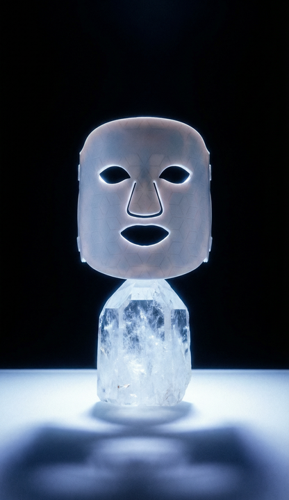 Light-up mask on a dark background